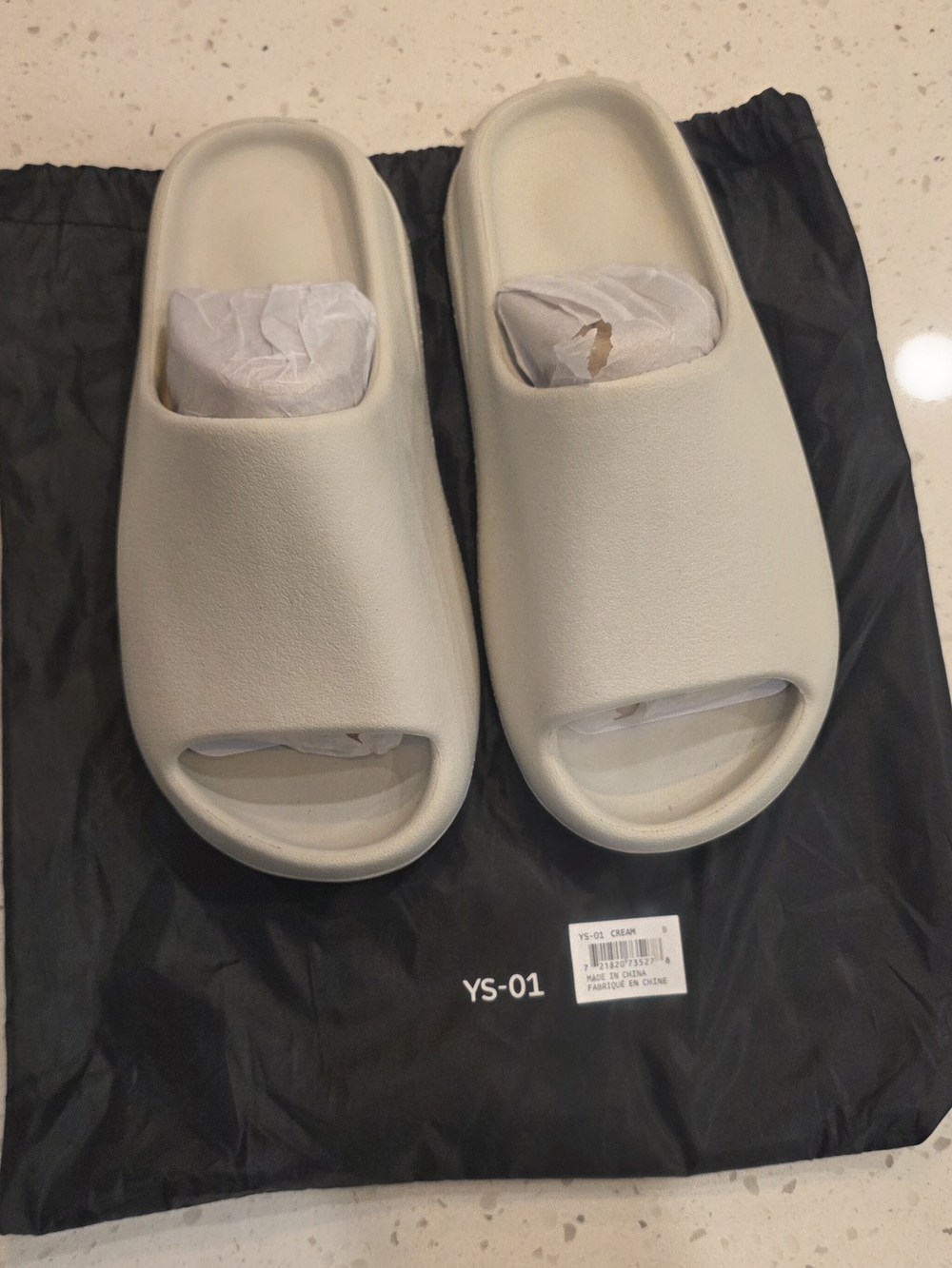 Yeezy YS-01 Cream Slides Size 8